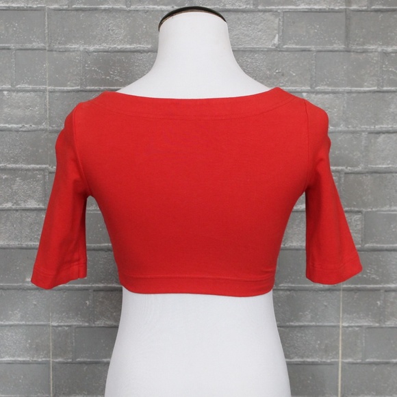 Urban Outfitters BDG Delaney Half-Sleeve Crop Red XS - Picture 6 of 7